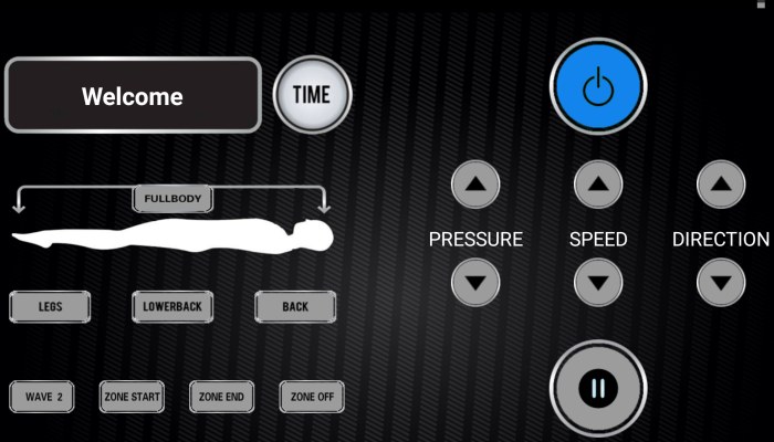TheraJet touchscreen control
